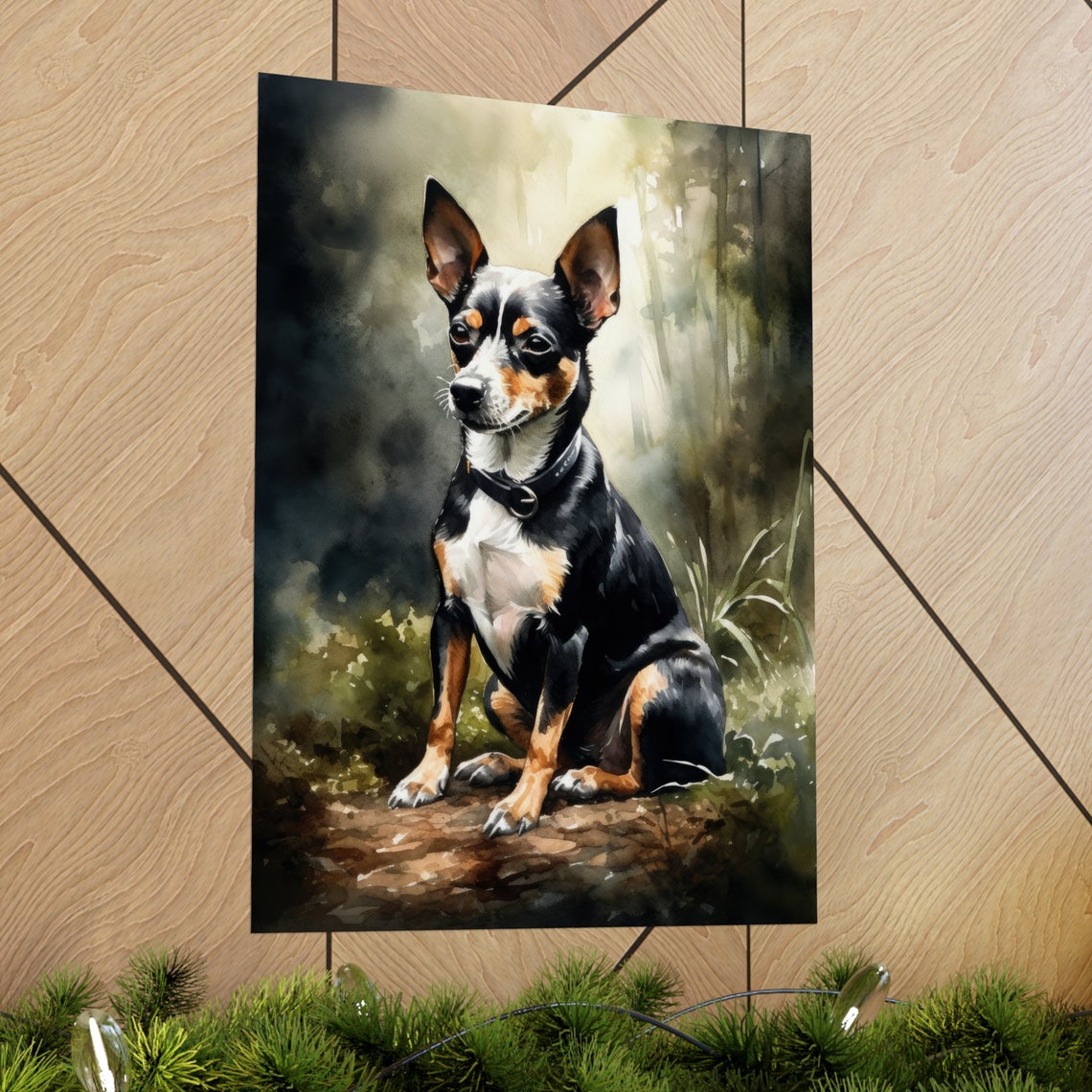 Rat Terrier Dog Art Print Dog Wall Art Animal Art Print Animal Art Poster Dog Lover Gift Colorful Animal Wall Art Cool Dog Art - Image 2