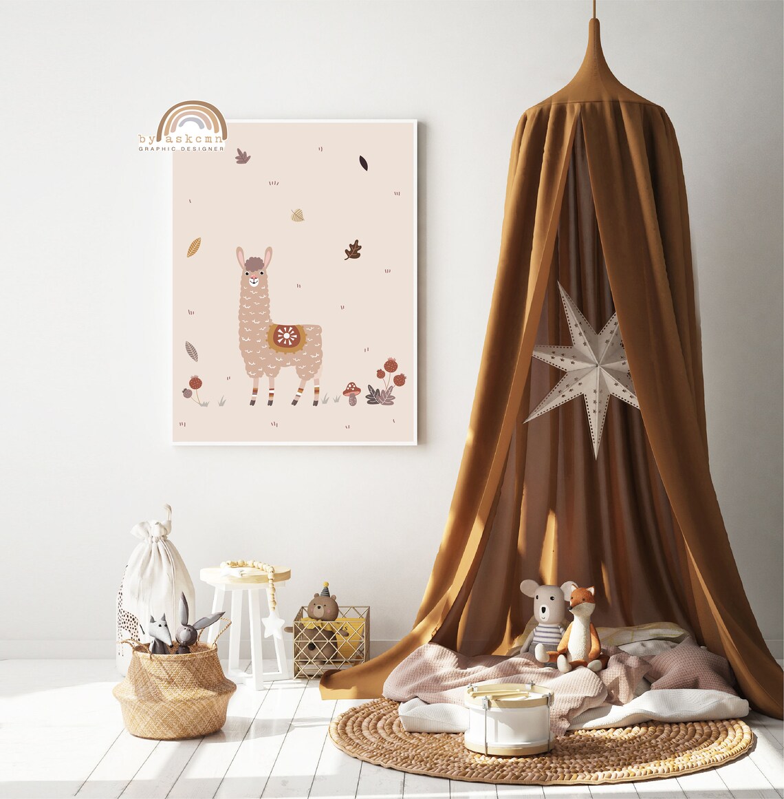 Cute Fluffy Alpaca Nursery Baby Room Animal Lover Decor Poster - Image 4