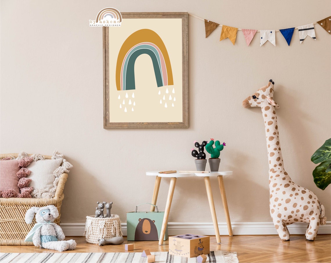 Rainbow Wall Decor Print Baby Room Poster Living Room Art Print Wall Art Print Boho Wall Art Kid Room Poster Rainbow Boho Nursery Print - Image 2