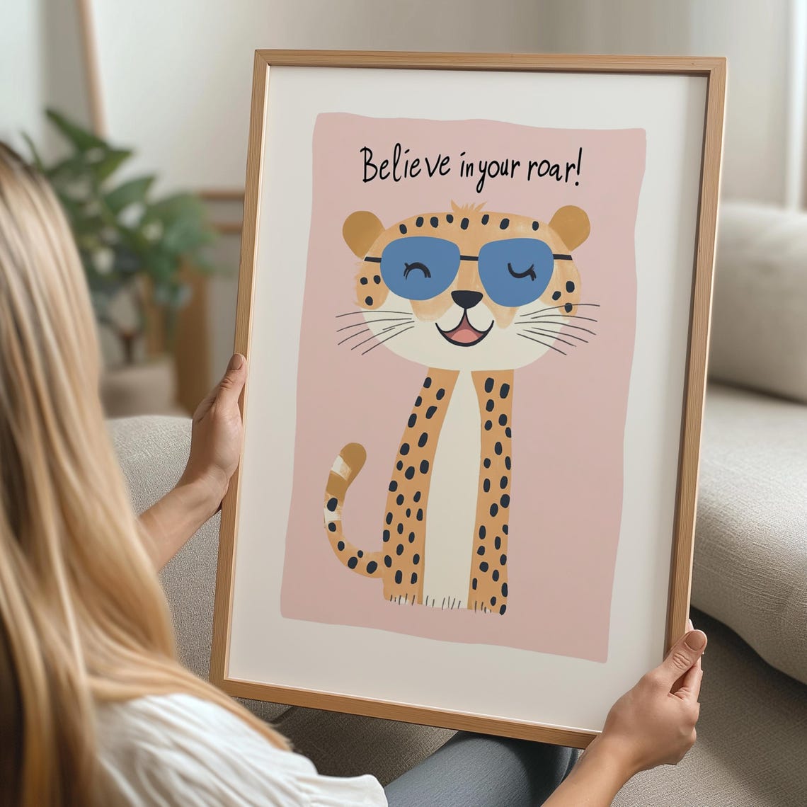 Cheetah Nursery Wall Art Motivational Animal Poster For Kids Room