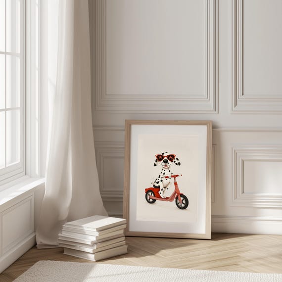 Dalmatian Nursery Wall Art Baby Room Decor Kids Eclectic Playroom Print