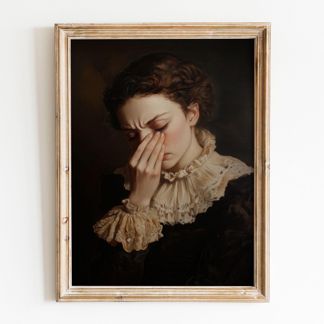 Funny Victorian Woman Bathroom Portrait Classical Oil Painting Poster