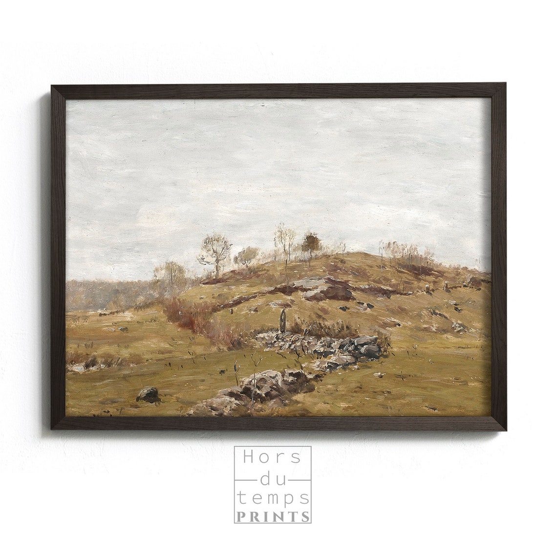 Rocky Hillside Stone Wall Autumn Meadow Vintage Oil Art Poster - Image 2