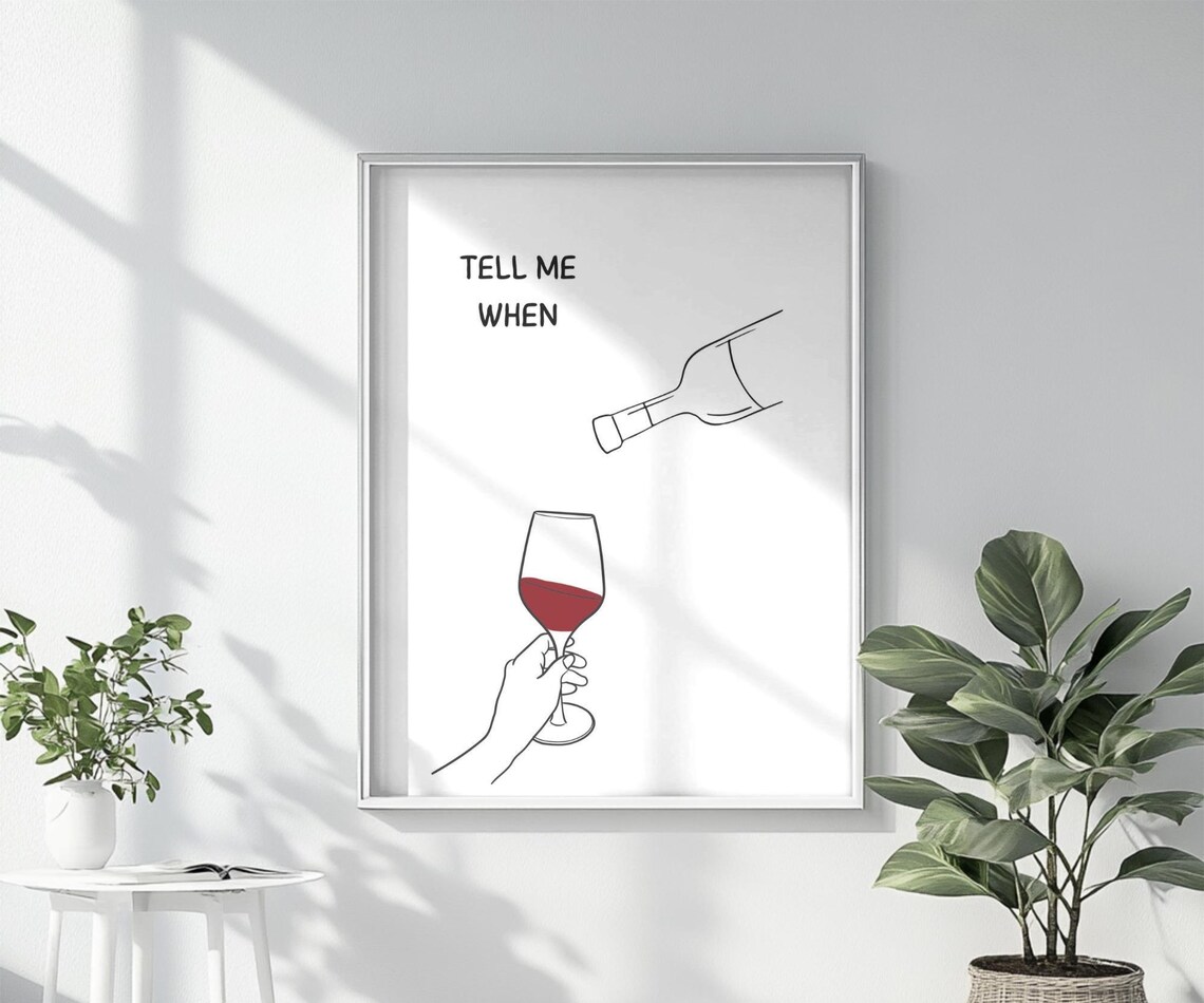 Funny Wine Quote, Retro Kitchen Bar Cart Decor