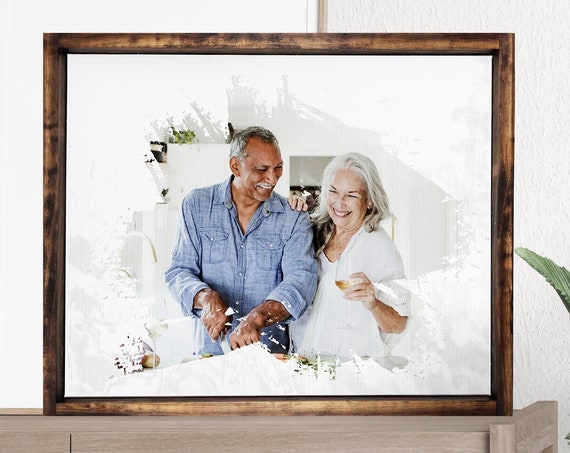 Custom Watercolor Portrait, Farmhouse Anniversary Gift
