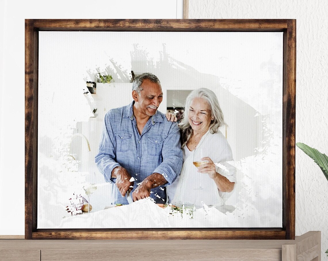 Custom Watercolor Portrait, Farmhouse Anniversary Gift