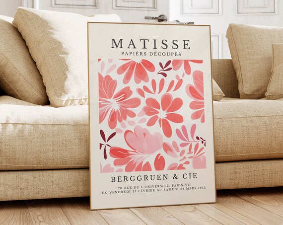 Matisse Papiers Decoupes Coral Pink Flowers Floral Art Poster