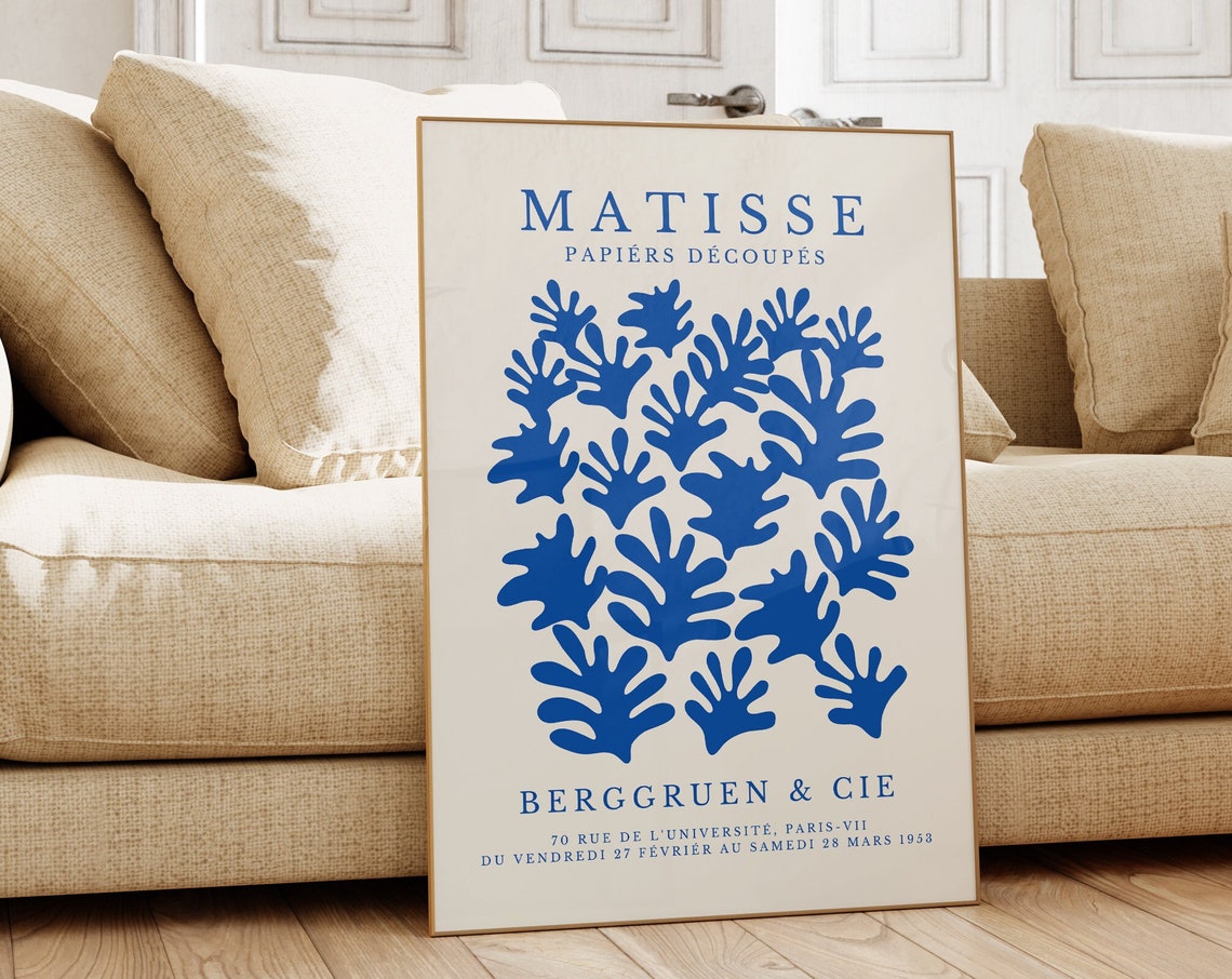 Matisse Papiers Decoupes Blue Leaf Forms 1953 Exhibition Poster