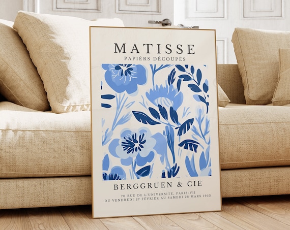 Matisse Papiers Decoupes Blue Blossoms Floral Pattern Art Poster