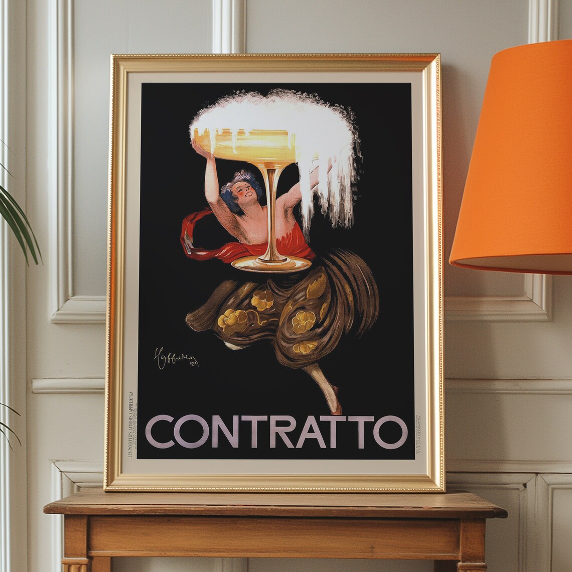 Leonetto Cappiello Contratto 1921 Sparkling Wine Advertising Poster - Image 3