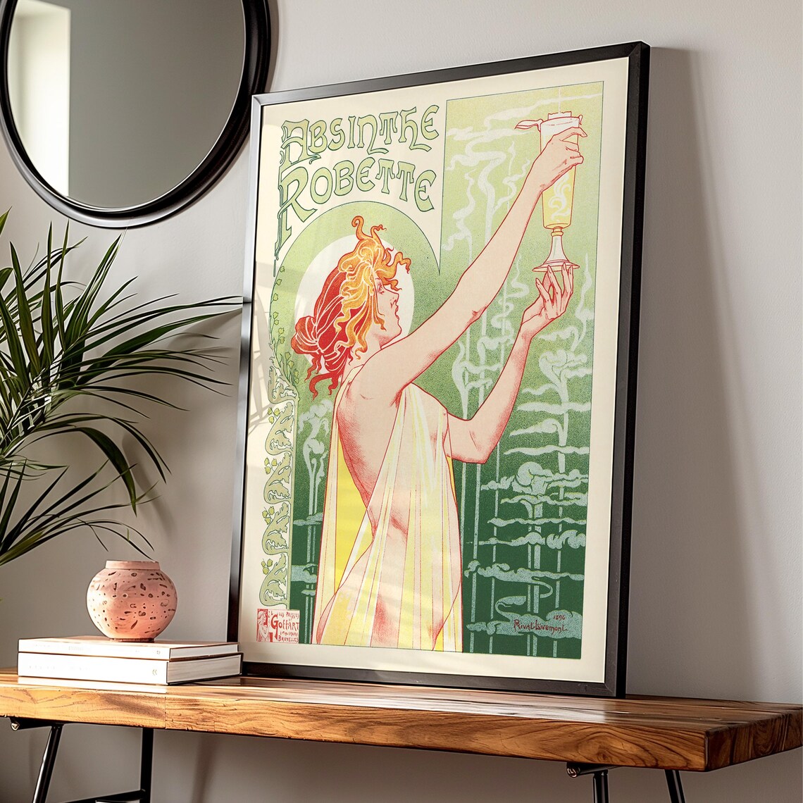French Absinthe Robette Art Nouveau Vintage Advertising Poster - Image 2