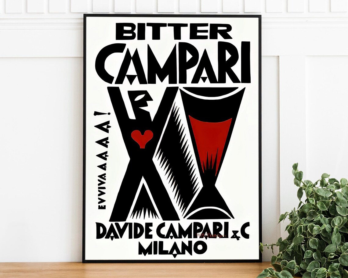 Italian Bitter Campari Davide Campari Milano Vintage Ad Poster