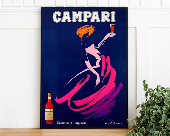 Vintage Campari Print Retro Art Poster Bold Wall Art Restaurant Art Print Romcom Interiors Print At Home