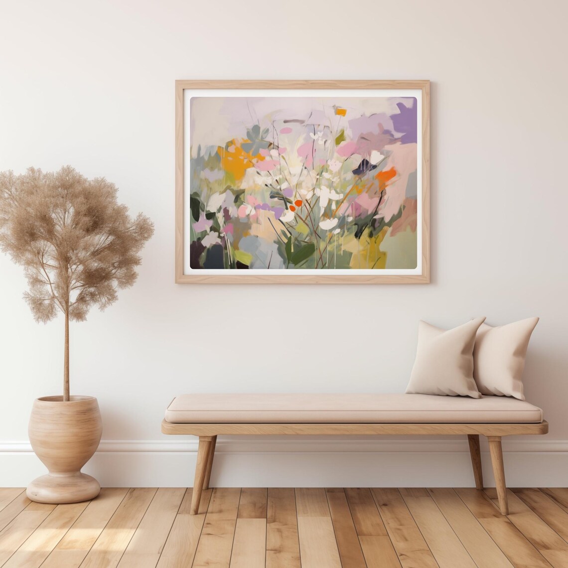 Colorful Abstract Wildflower Garden Painting Pastel Floral Poster - Image 4