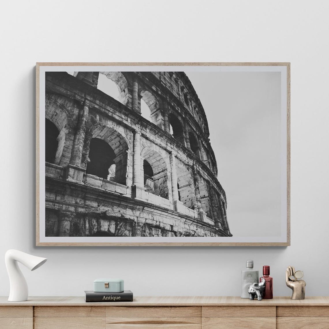 Colosseum Rome Black White Photography Poster Italy Landmark