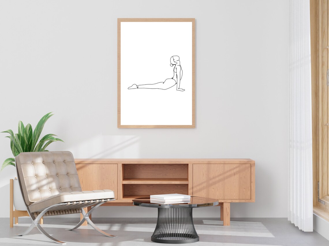 Boho Line Art Yoga Pose Art Print, Feminist - Image 3