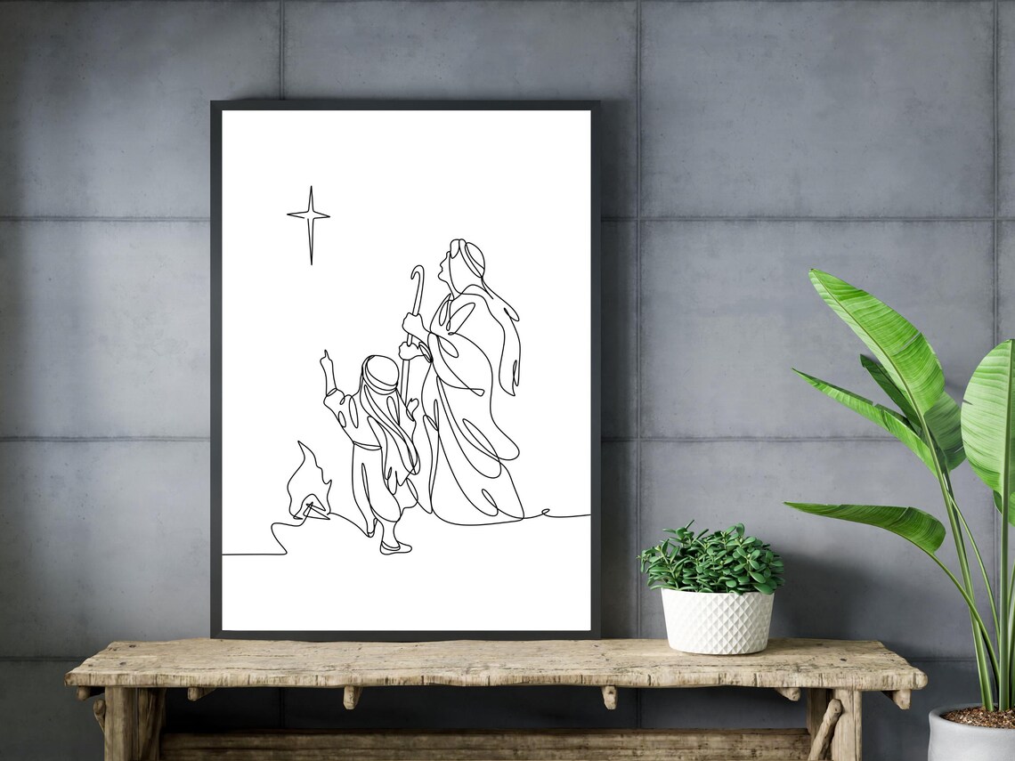 Religious Line Art, Christian Minimalist Art Print - Image 3