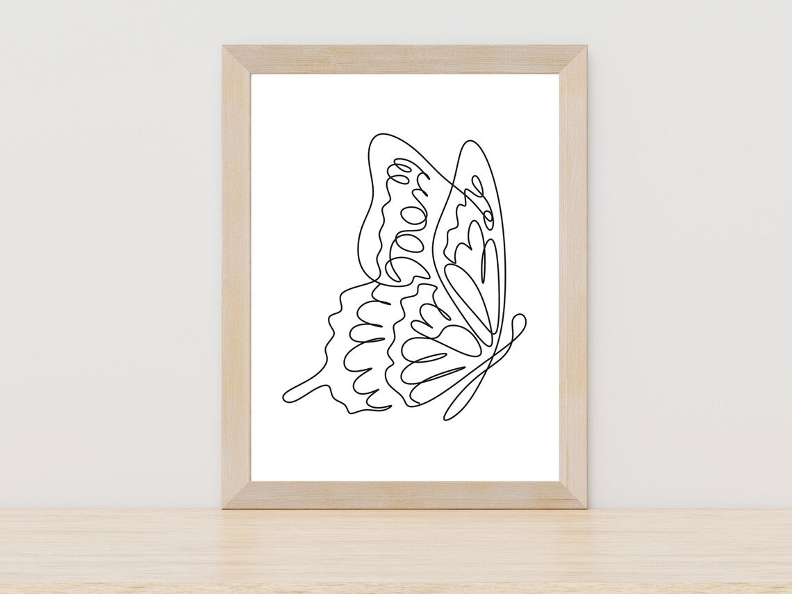 Butterfly Line Art Minimalist Wall Art Print