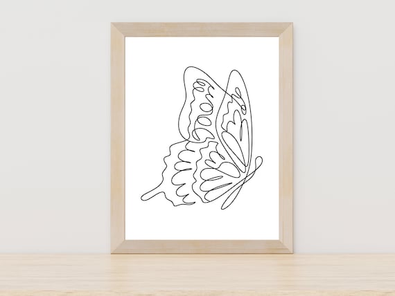 Butterfly Line Art Minimalist Wall Art Print