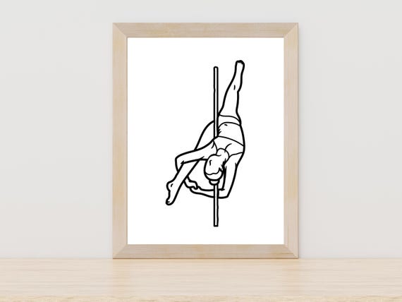 Female Poledancer Line Art