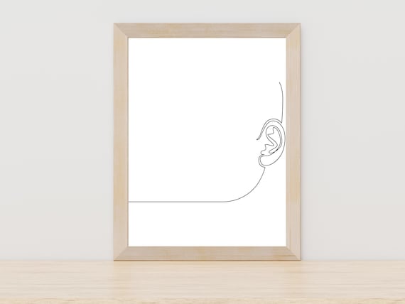 Ear Line Art Print