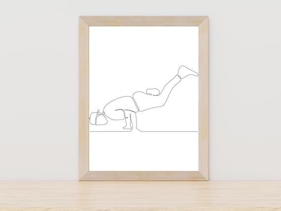 Breakdancer Freeze Pose Dynamic Single Line Street Dance Art Poster