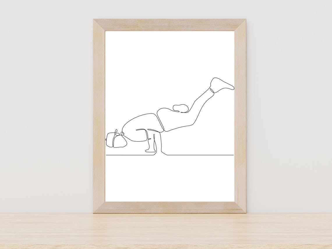 Breakdancer Freeze Pose Dynamic Single Line Street Dance Art Poster