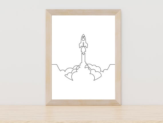 Spaceship Line Art