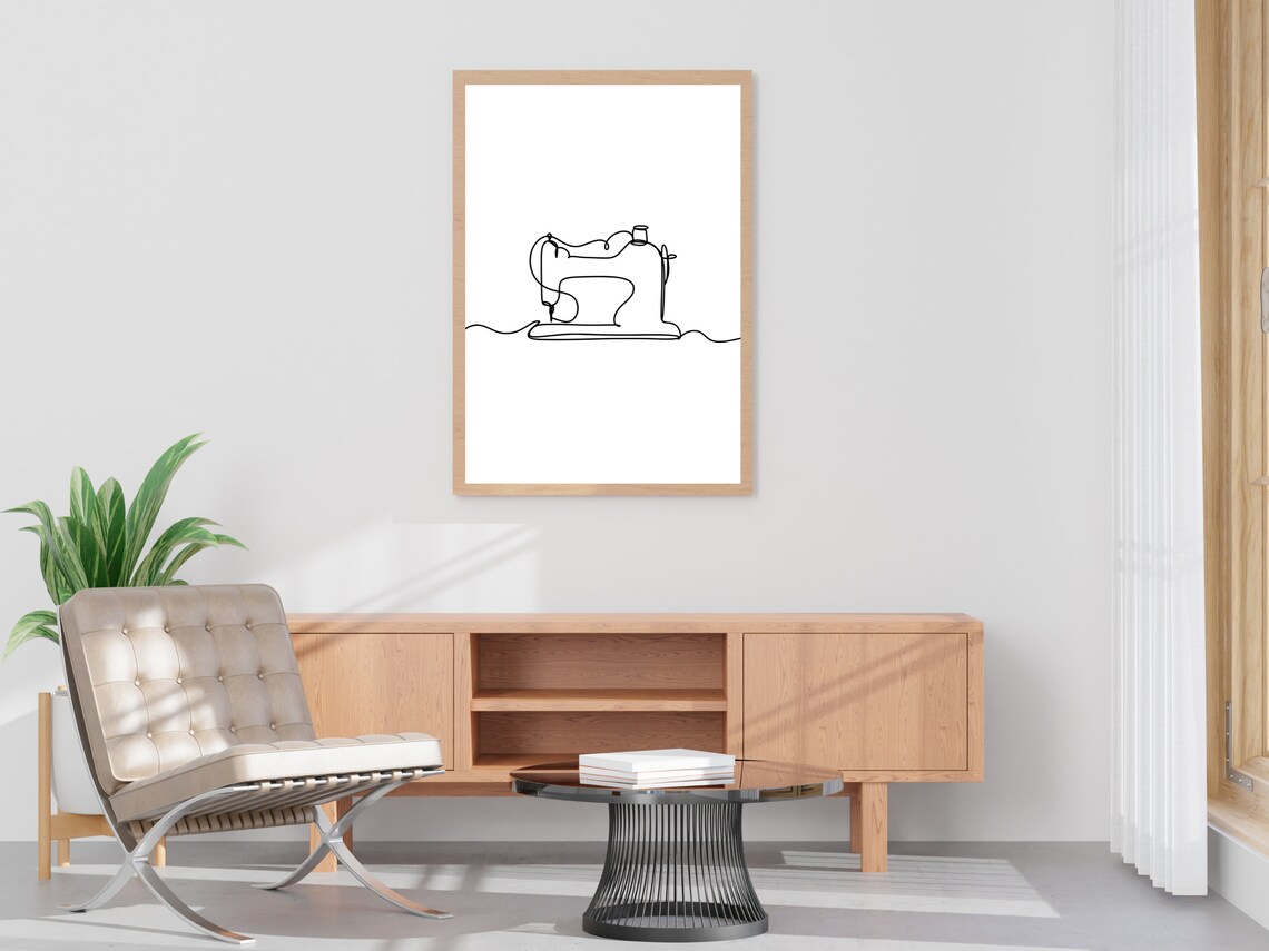 Sewing Machine Line Art, Sewing Poster Print - Image 4
