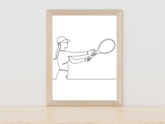 Female Tennis Player Wall Art Tennis Lover Art Print Preppy Tennis Club Tennis Player Poster Tennis Print Woman Tennis Player Artwork