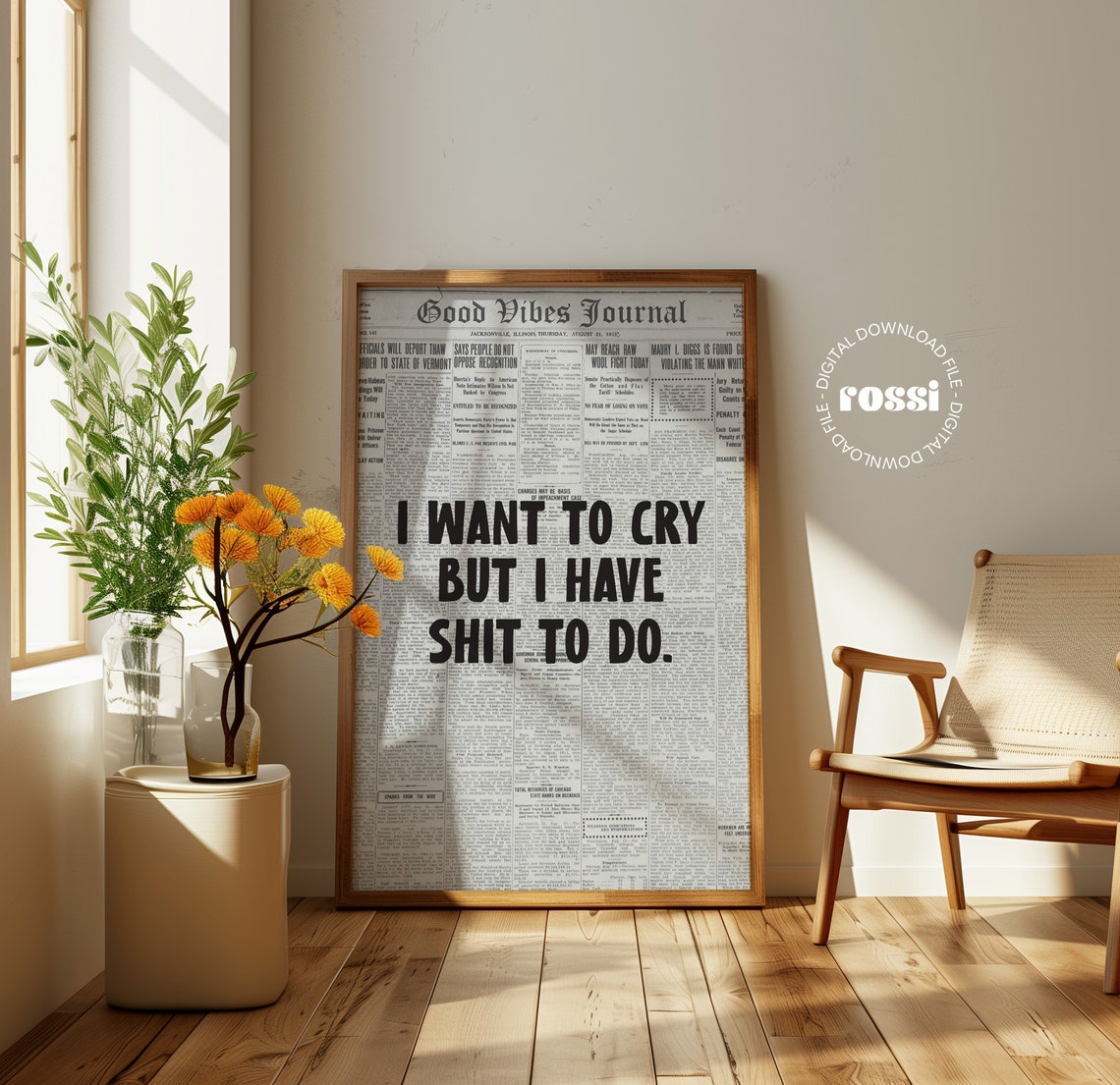 I Want To Cry But I Have Shit To Do Sweary Print Girl Room Poster Funny Wall Art Rude Print Funny Office Poster Adulting Print