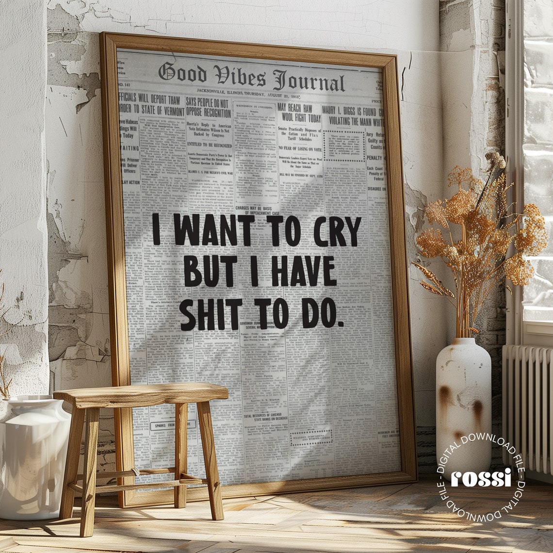 I Want To Cry But I Have Shit To Do Sweary Print Girl Room Poster Funny Wall Art Rude Print Funny Office Poster Adulting Print - Image 2