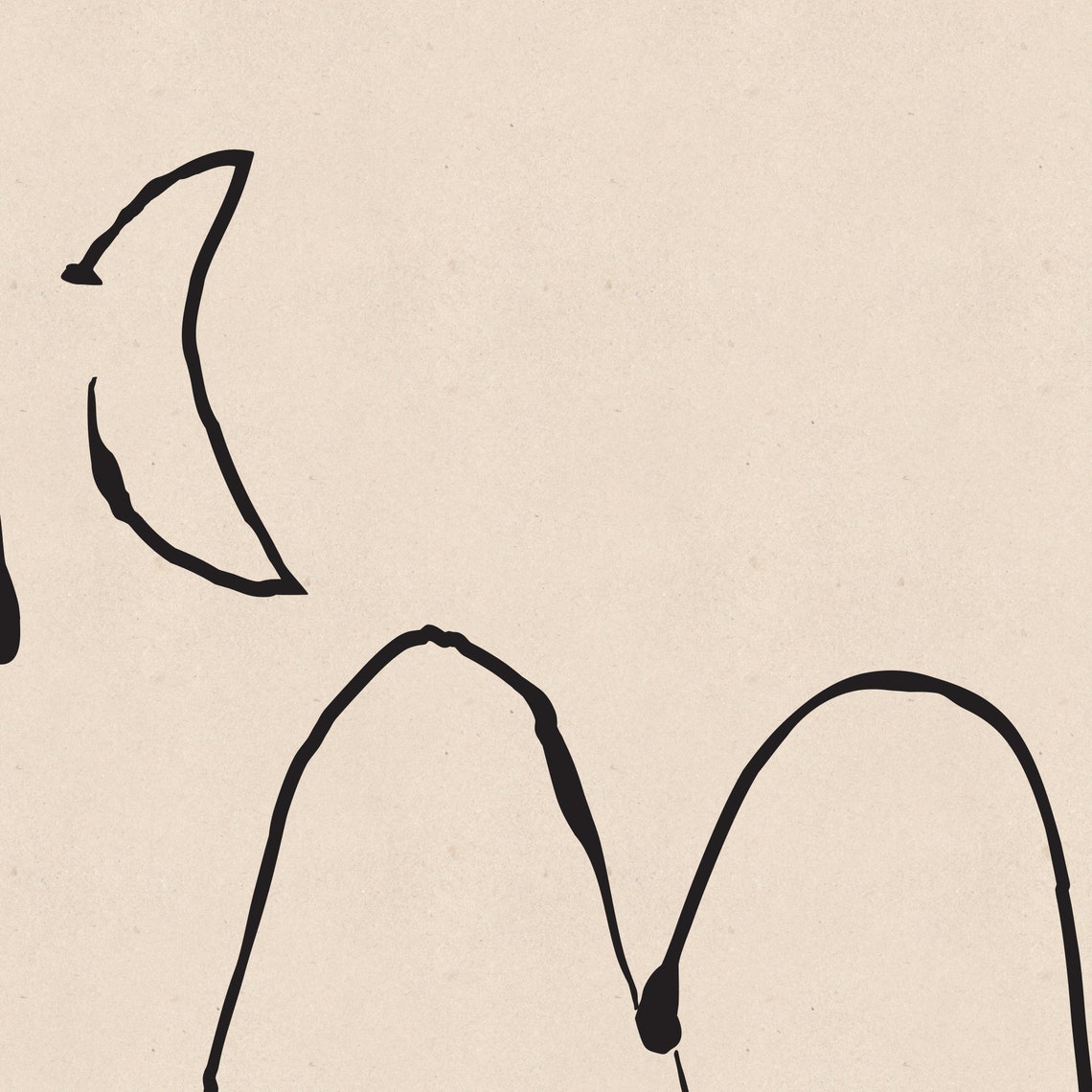 Under The Moon A Minimal Figurative Line Drawing Of A Figure Sitting Under The Moon Download - Image 2