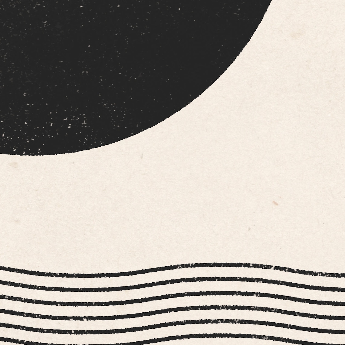 Ocean Waves, Mid-Century Modern Woodblock Art Print - Image 2
