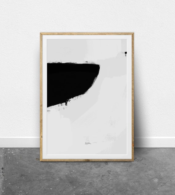 Minimalist Painting Abstract Wall Art Wall Art Scandinavian Modern Fine Art Print Black And White Minimal Wall Art Painting