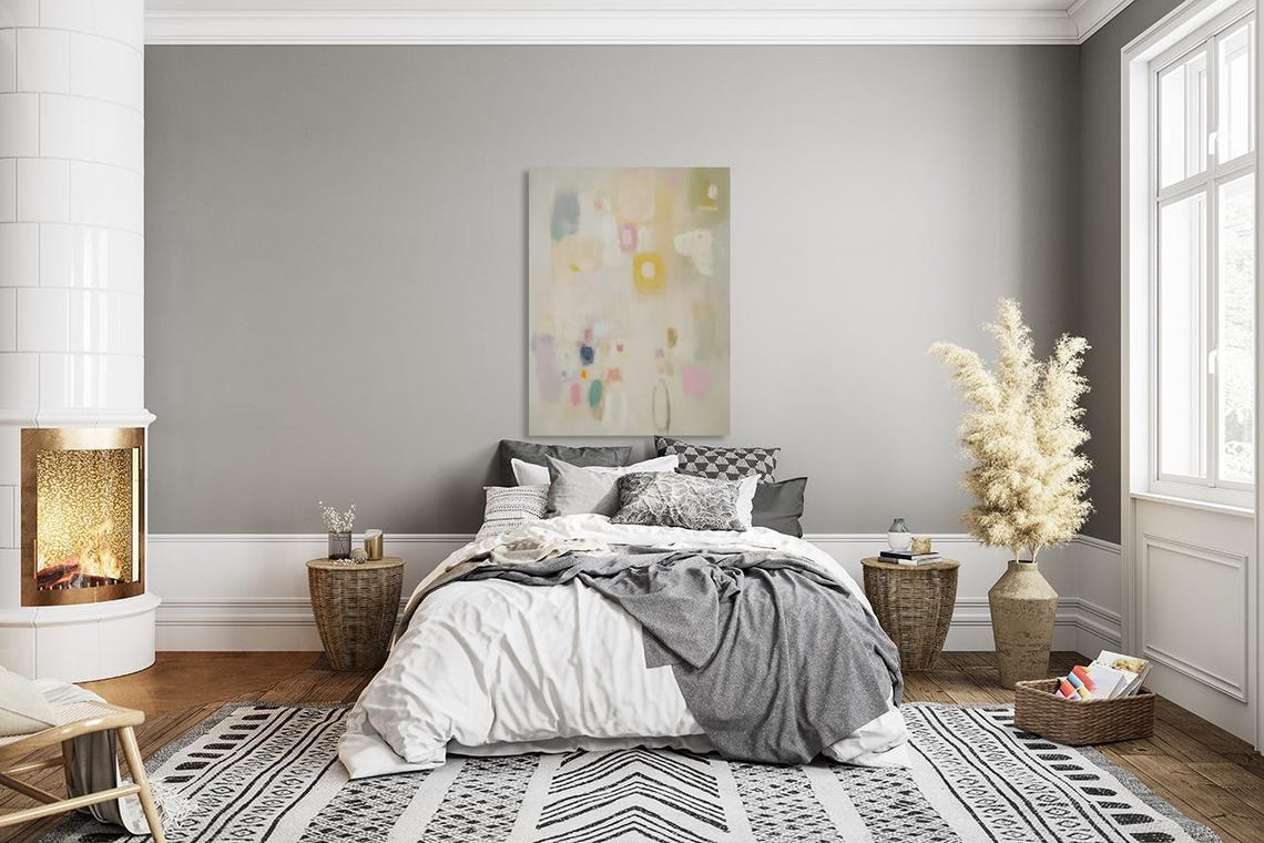 Soft Beige Pastel Abstract Shapes Minimalist Painting Poster - Image 4