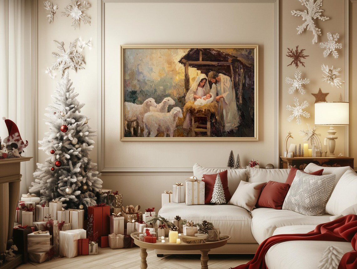 Christmas Nativity Scene Art Print, Holy Family - Image 4