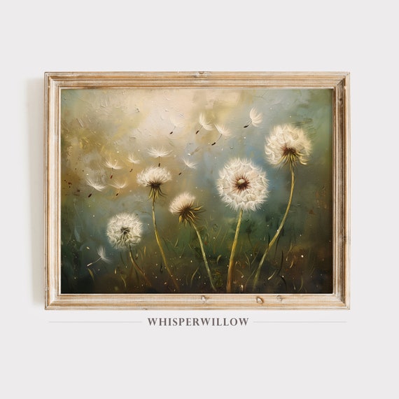 Soaring Dandelions Whimsical Spring Summer Art Print