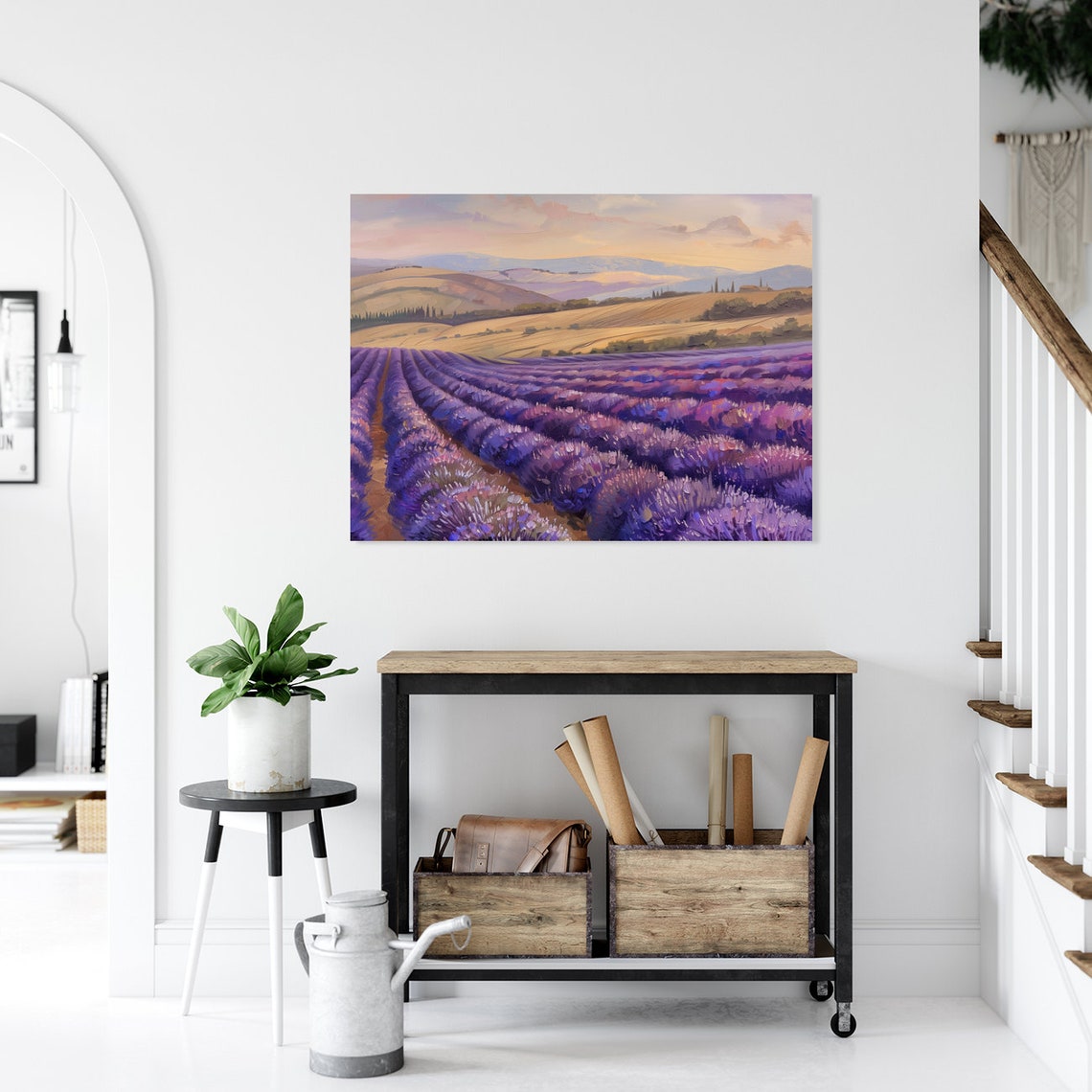 Endless Purple Lavender Fields At Sunset With Rolling Hills Art Poster - Image 5