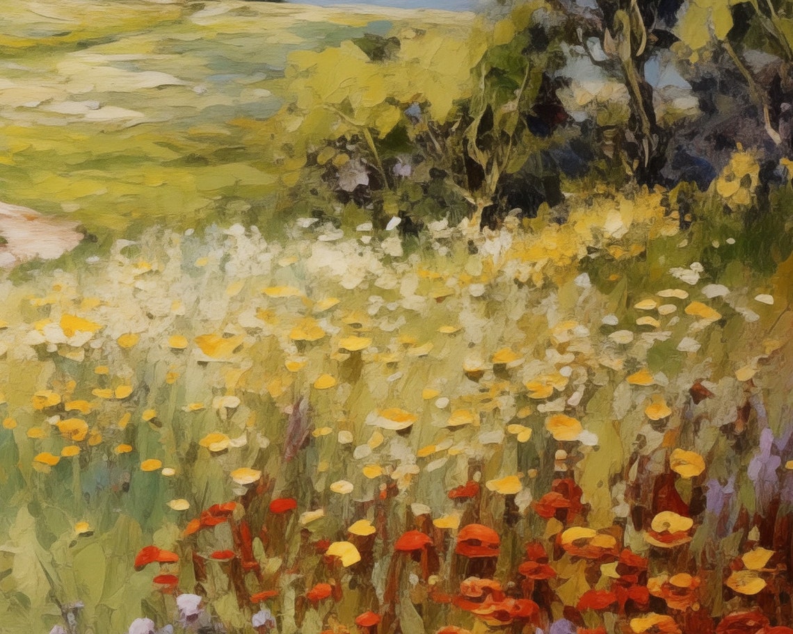 Winding Path Through Colorful Wildflower Valley Spring Poster - Image 6