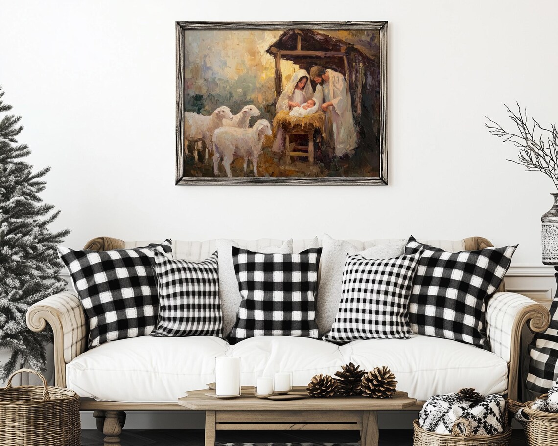 Christmas Nativity Scene Art Print, Holy Family - Image 3
