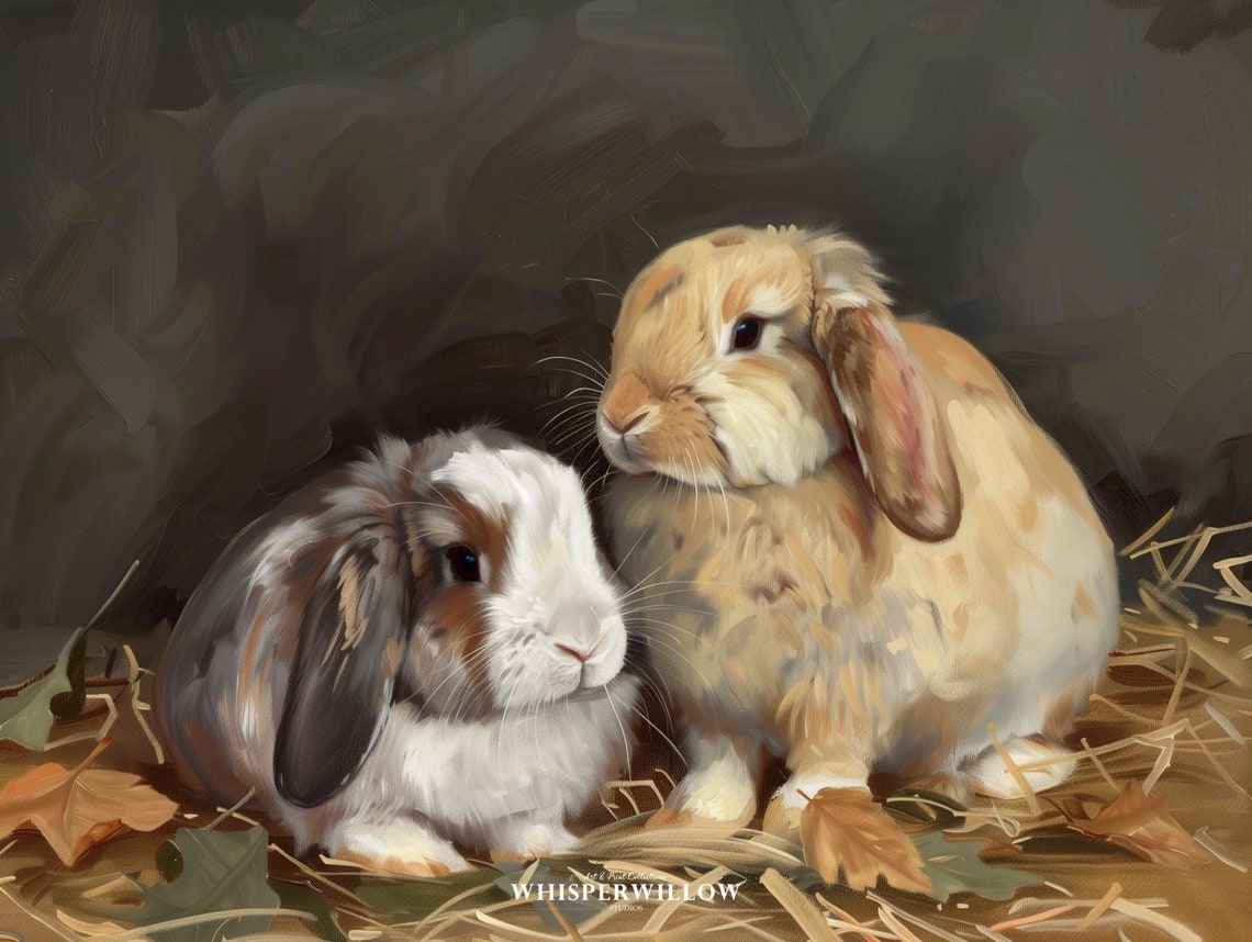 Holland Lop Bunnies Painting Cute Rabbit Animal Spring Poster - Image 6