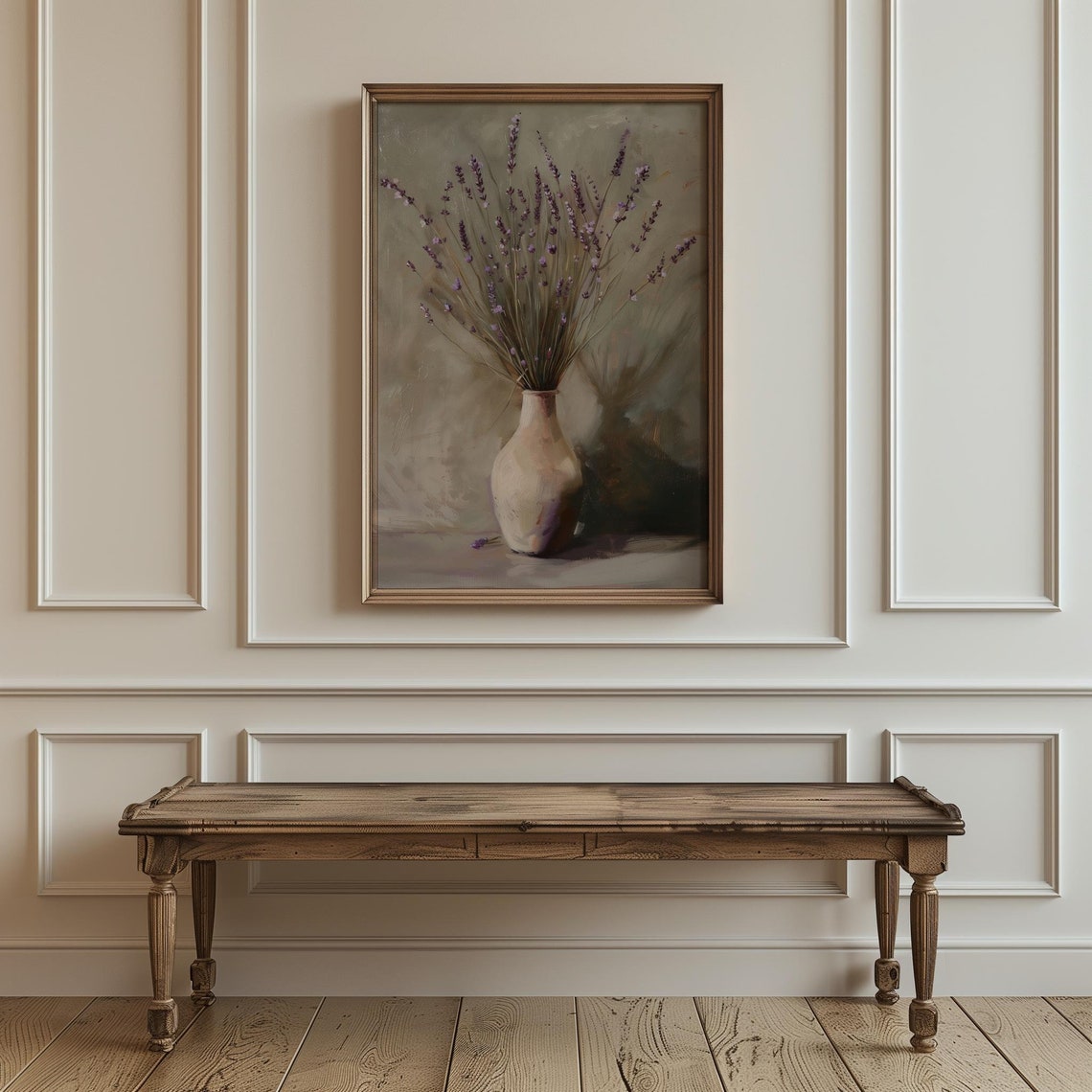 Lavender Sprigs in Ceramic Vase Vintage Style Botanical Poster - Image 4