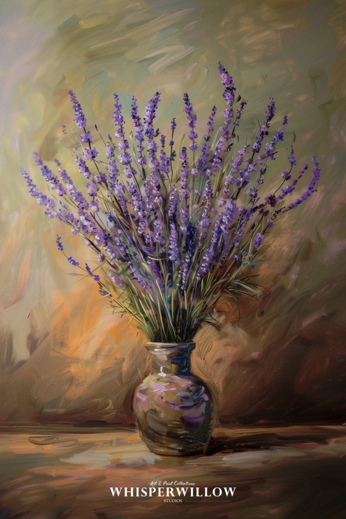 Lavender Bouquet In Ceramic Vase Warm Vintage Still Life Poster - Image 6