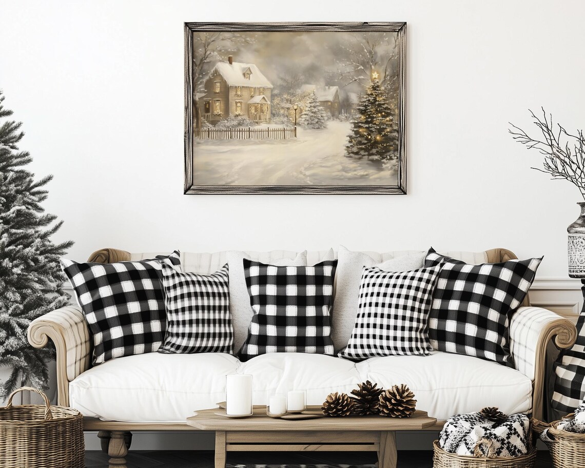 Enchanted Winter Cottage Wonderland Holiday Art Print - Image 3