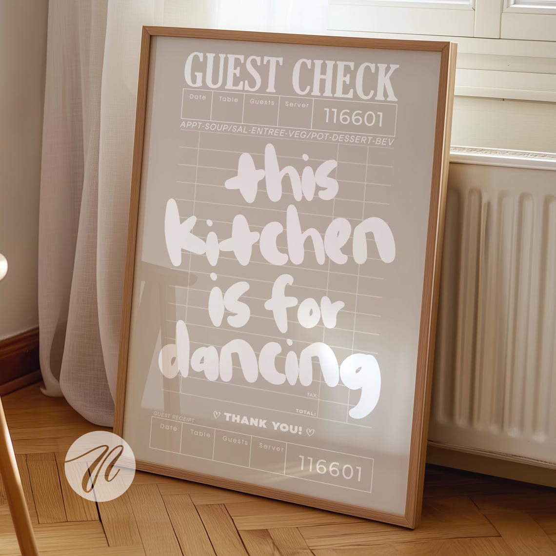 This Kitchen Is For Dancing Funny Guest Check Typography Poster
