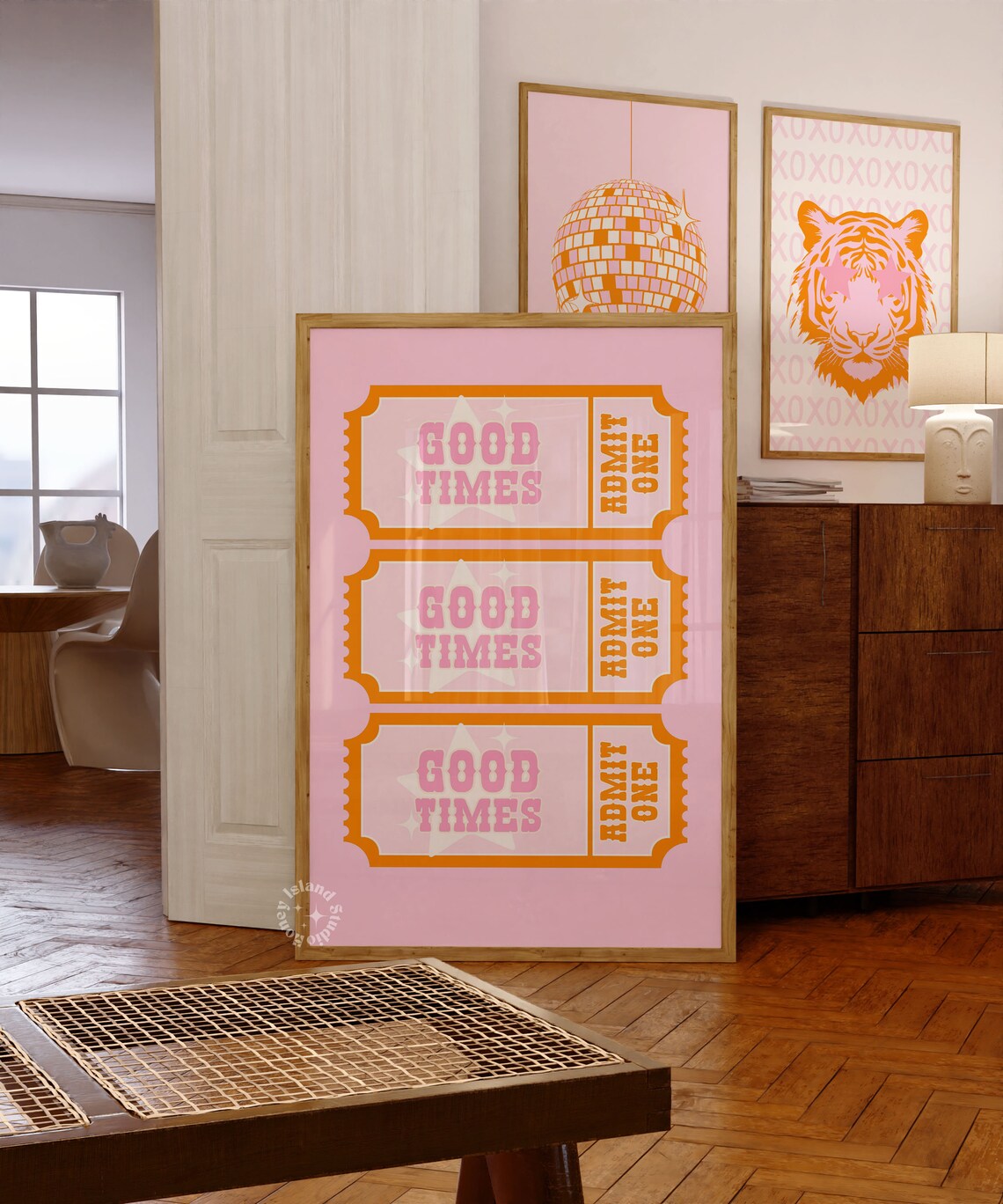 Good Times Ticket Retro Poster, Preppy Dorm Decor