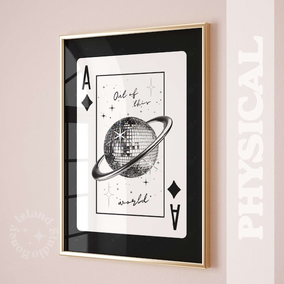 Out Of This World Disco Ball Ace Of Diamonds Playing Card Art Print
