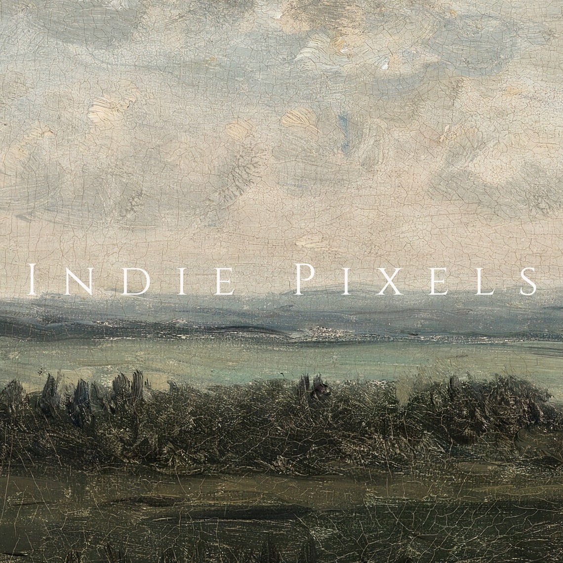 Moody Vintage Plains Landscape with Lone Tree Cloudy Sky Wall Art - Image 4