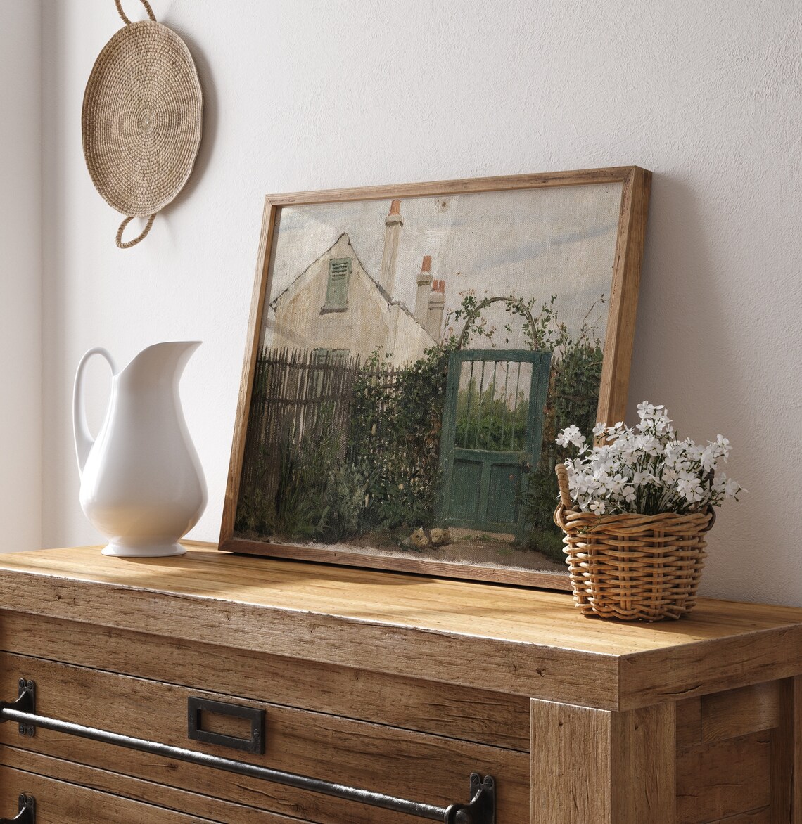 Vintage Garden Gate Country Cottage Door Antique Painting Wall Art - Image 4